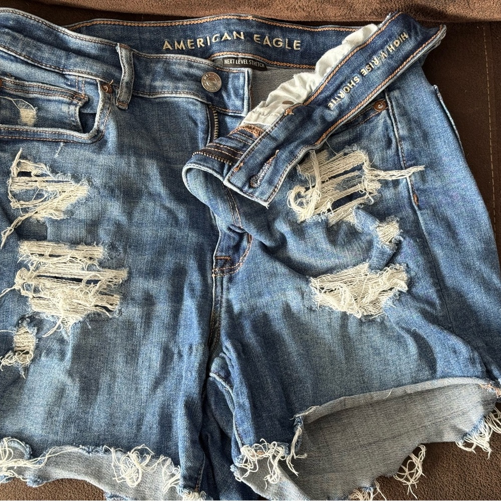 American Eagle Outfitters Ripped Blue Jean Shorts